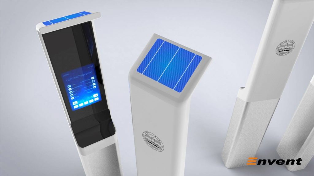 Solar-powered Digital wayfinding kiosk